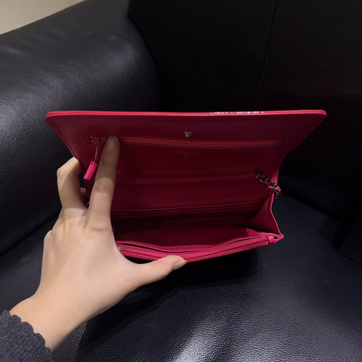 Chanel - Wallet on Chain - Patent leather - Red - (small)