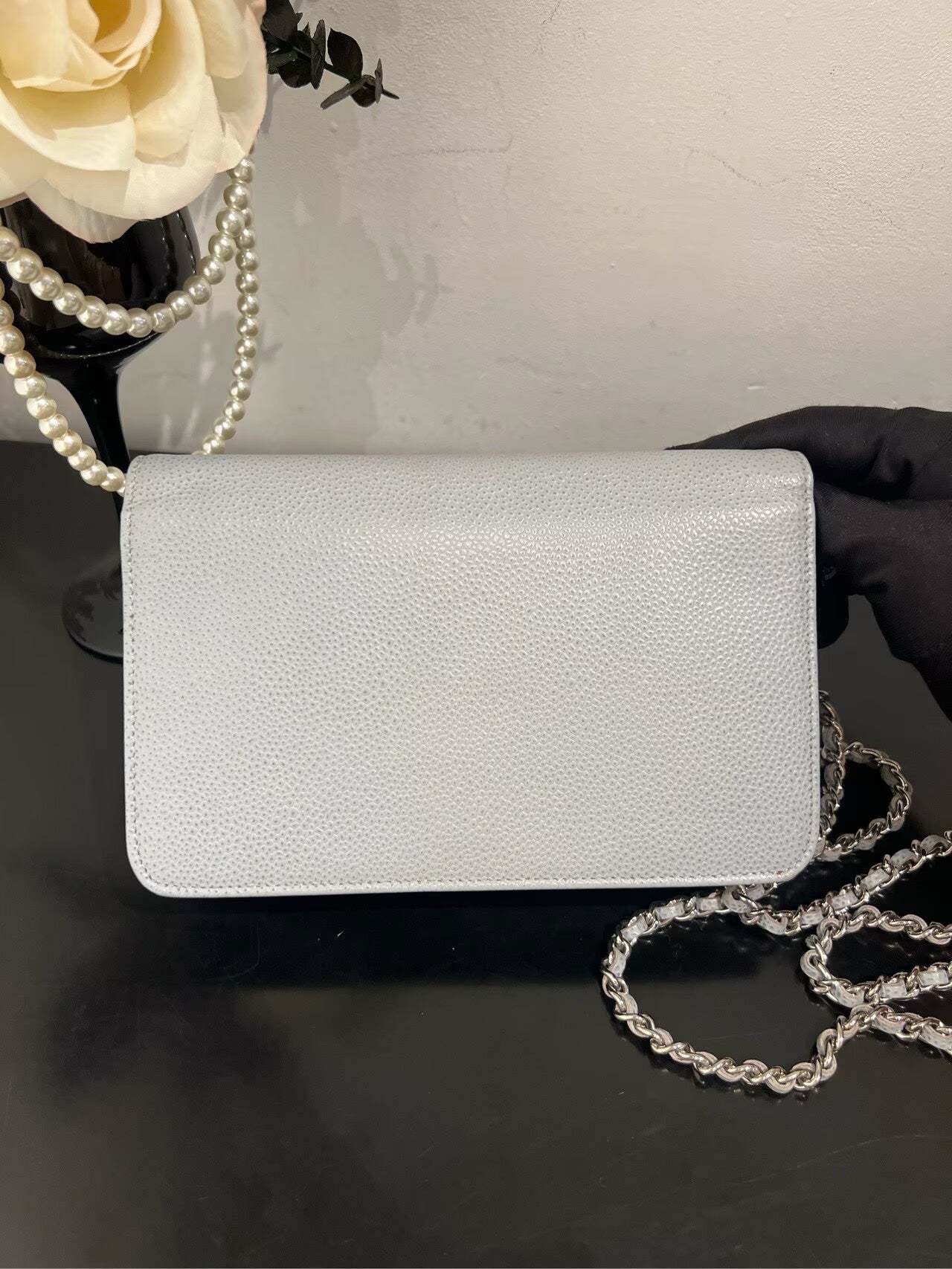Chanel - Wallet on Chain (WOC) - Grained calfskin leather - Haze Blue - (mini)
