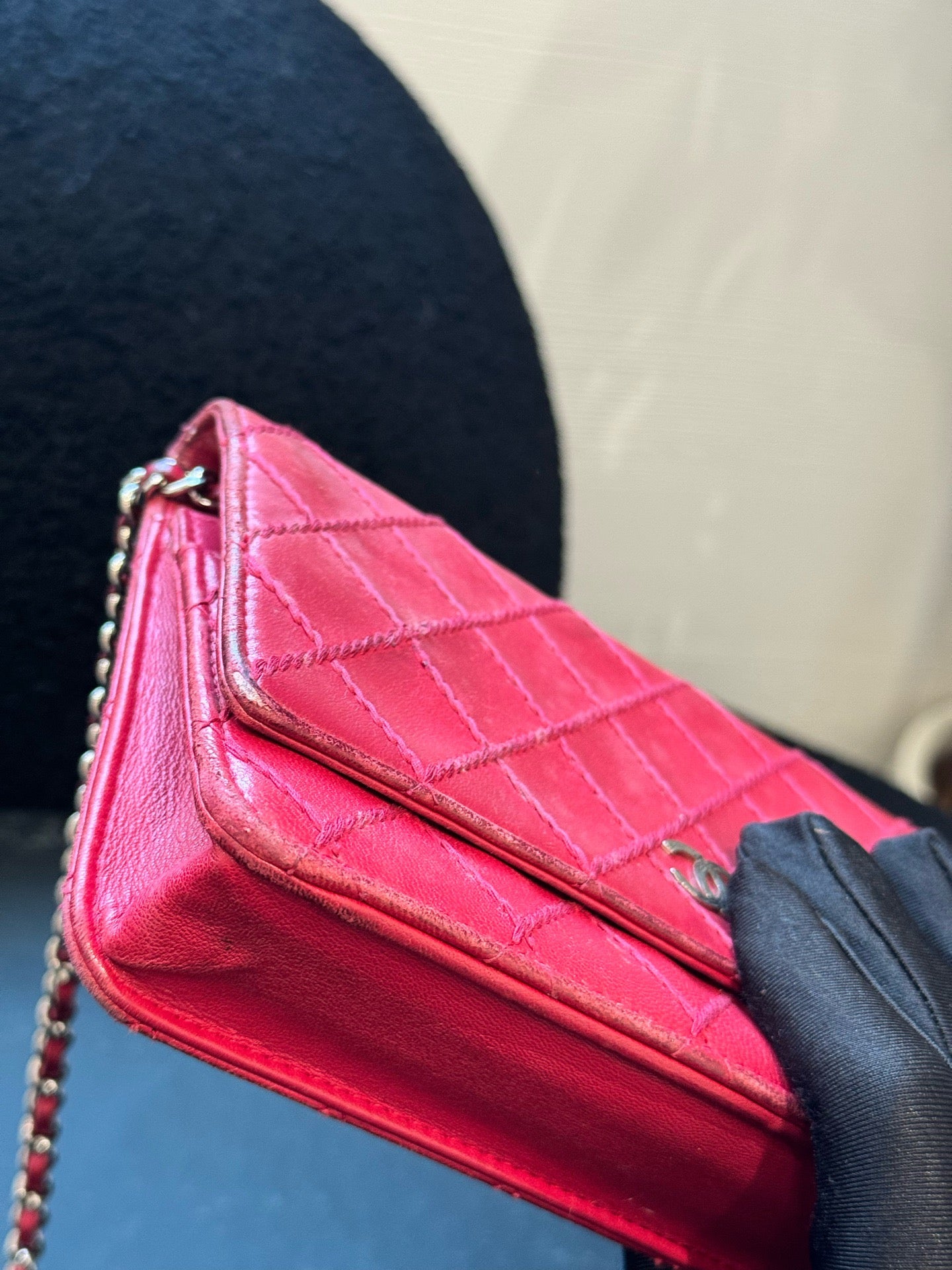 Chanel - Wallet on Chain (WOC) - Lambskin leather - Deep Pink - (Small)