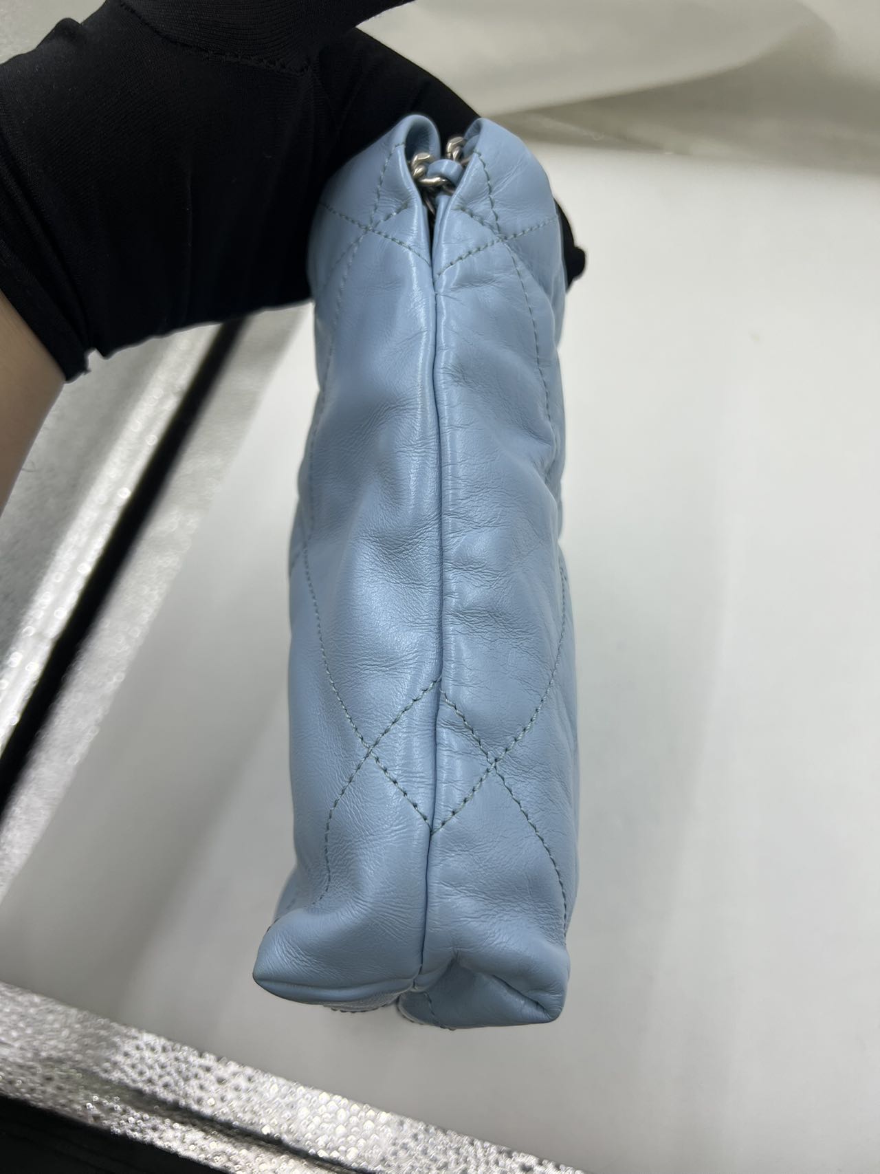 Chanel - 22 Bag Mini - Shiny calfskin leather - Blue - (mini)
