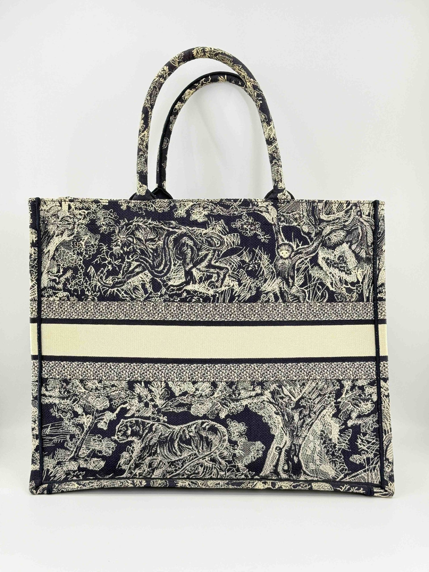 Dior - Book Tote - Embroidered canvas - Navy - (Large)