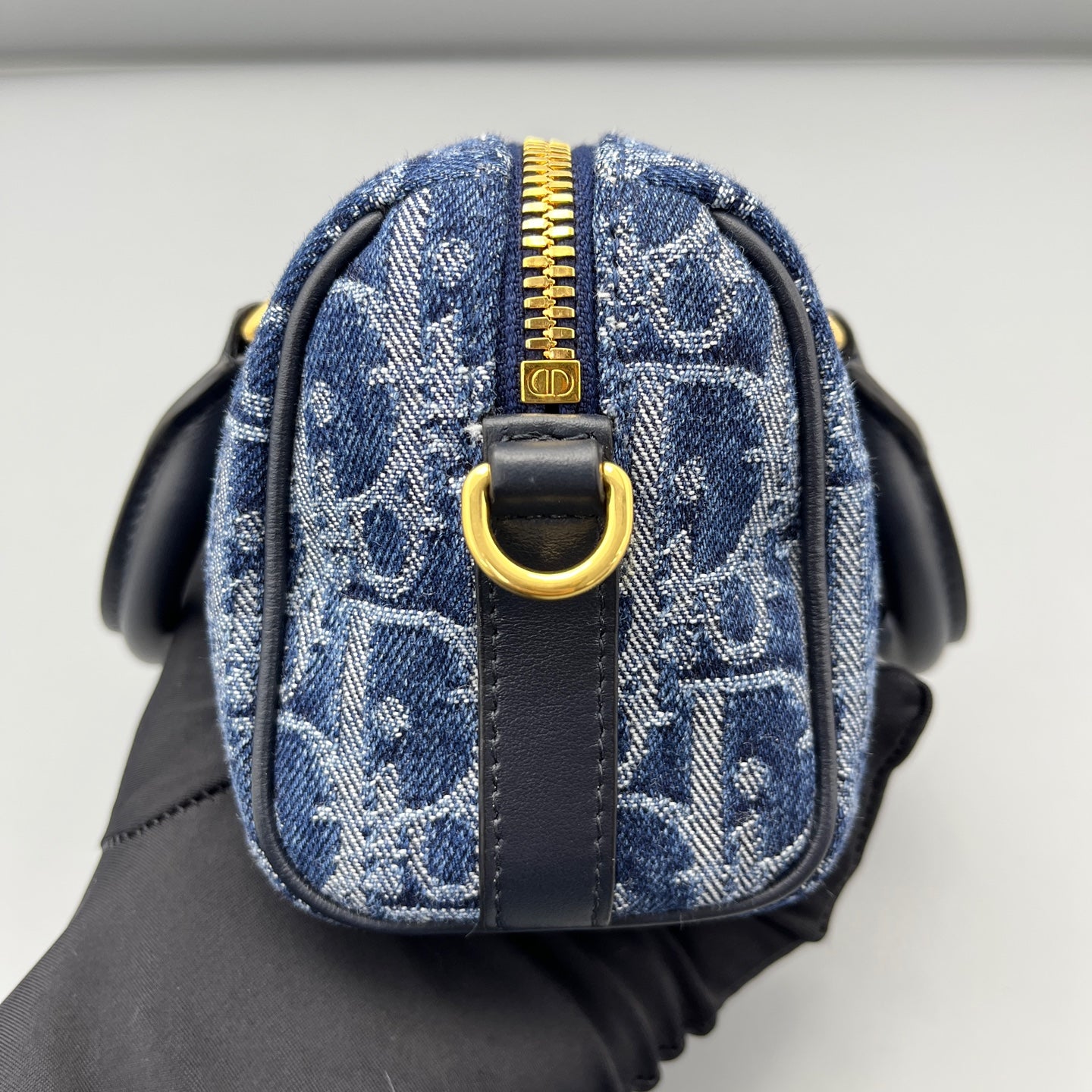 Dior - Boston Bag - Denim with leather trim - Blue - (mini)