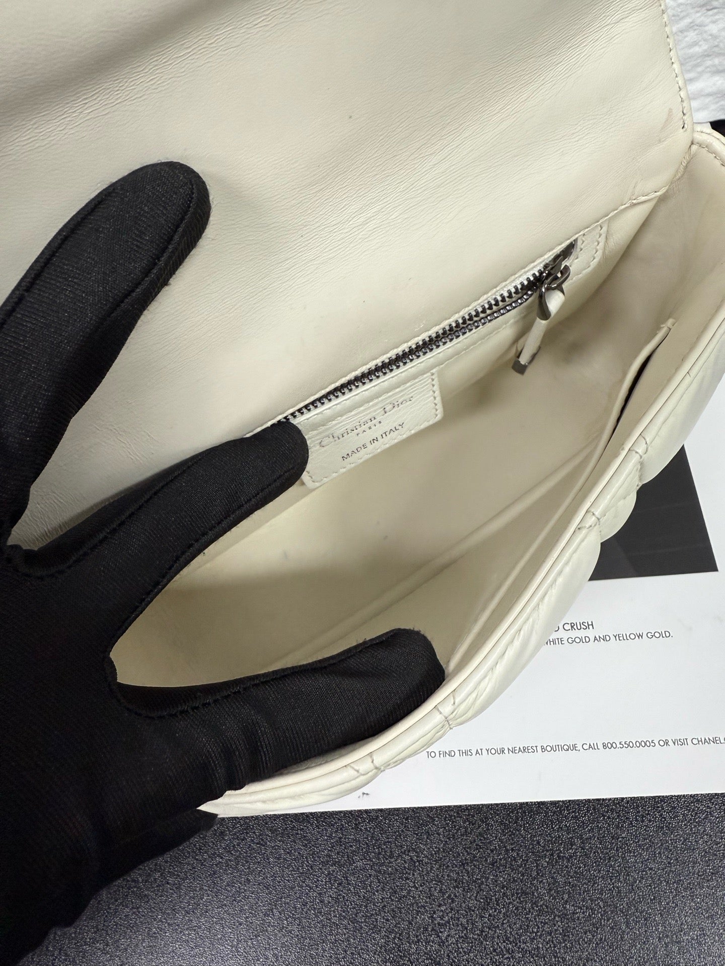 Dior - Caro Small Bag - Lambskin leather - White - (small)