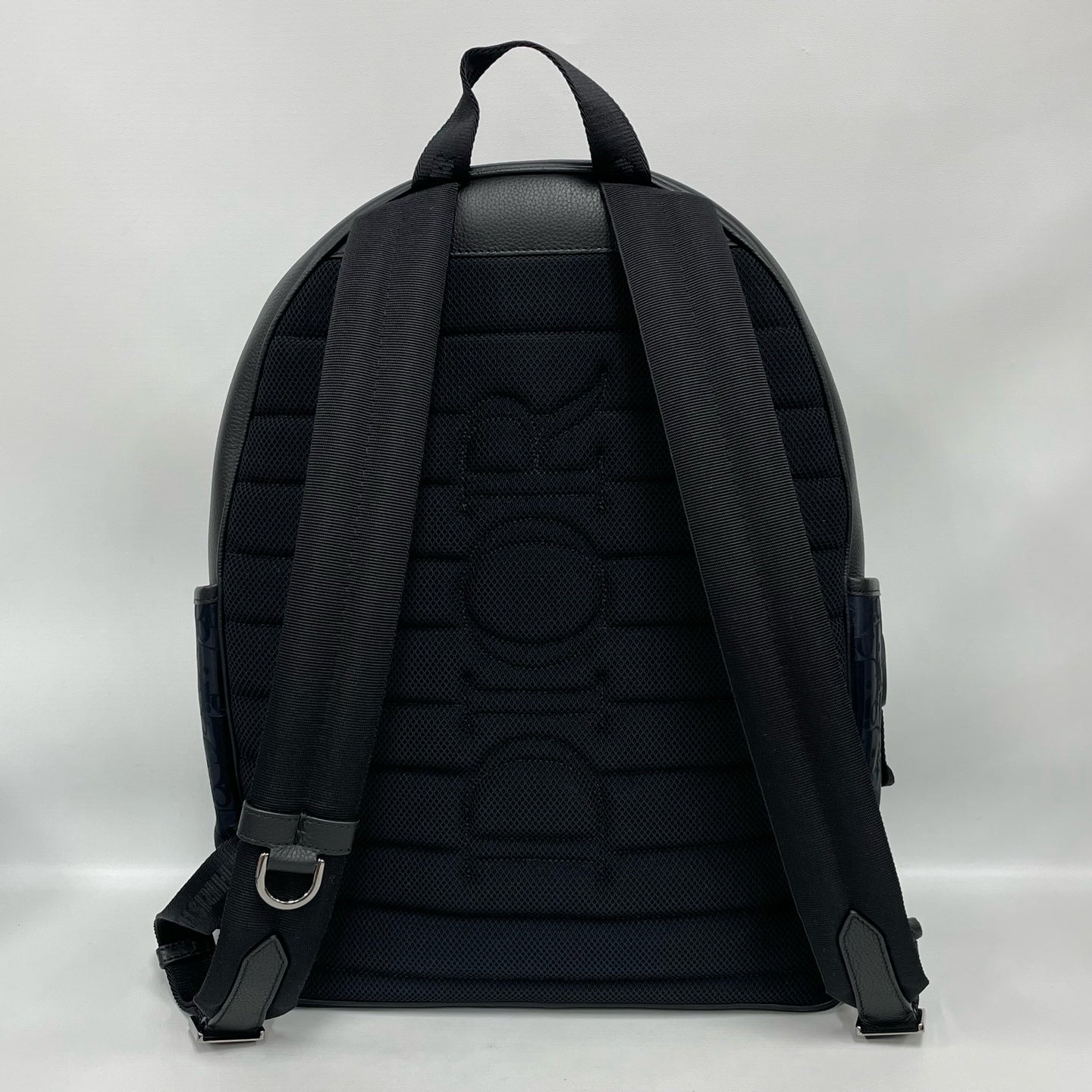 Dior - Dior Oblique Backpack - Coated Canvas and Grained Leather - Blue and Black - (Medium)