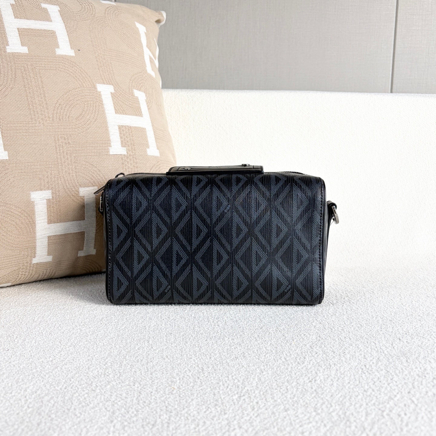 Dior - Dior Oblique Phantom Camera Bag - Dior Oblique canvas with leather trim - Black and Grey - (small)