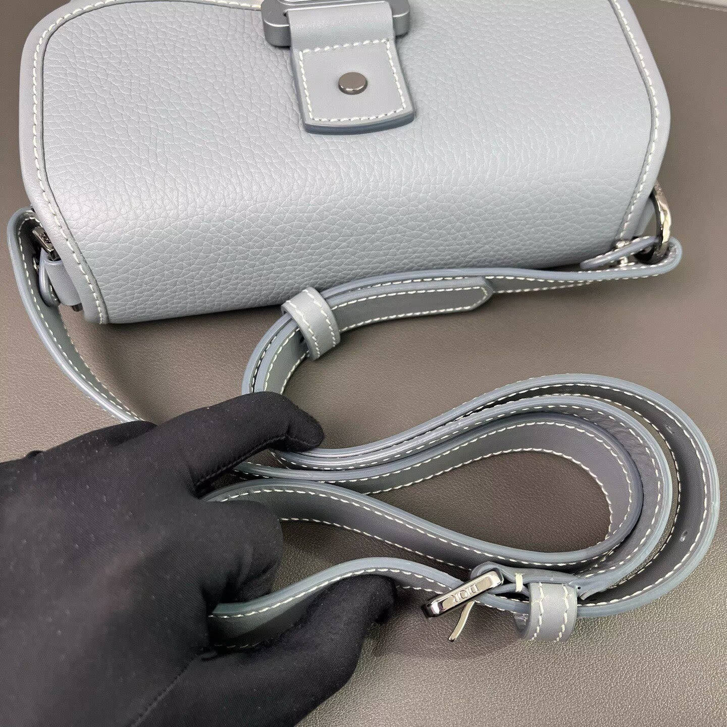 Dior - Gallop Messenger Bag - Grained cowhide leather - Fog Blue - (mini)
