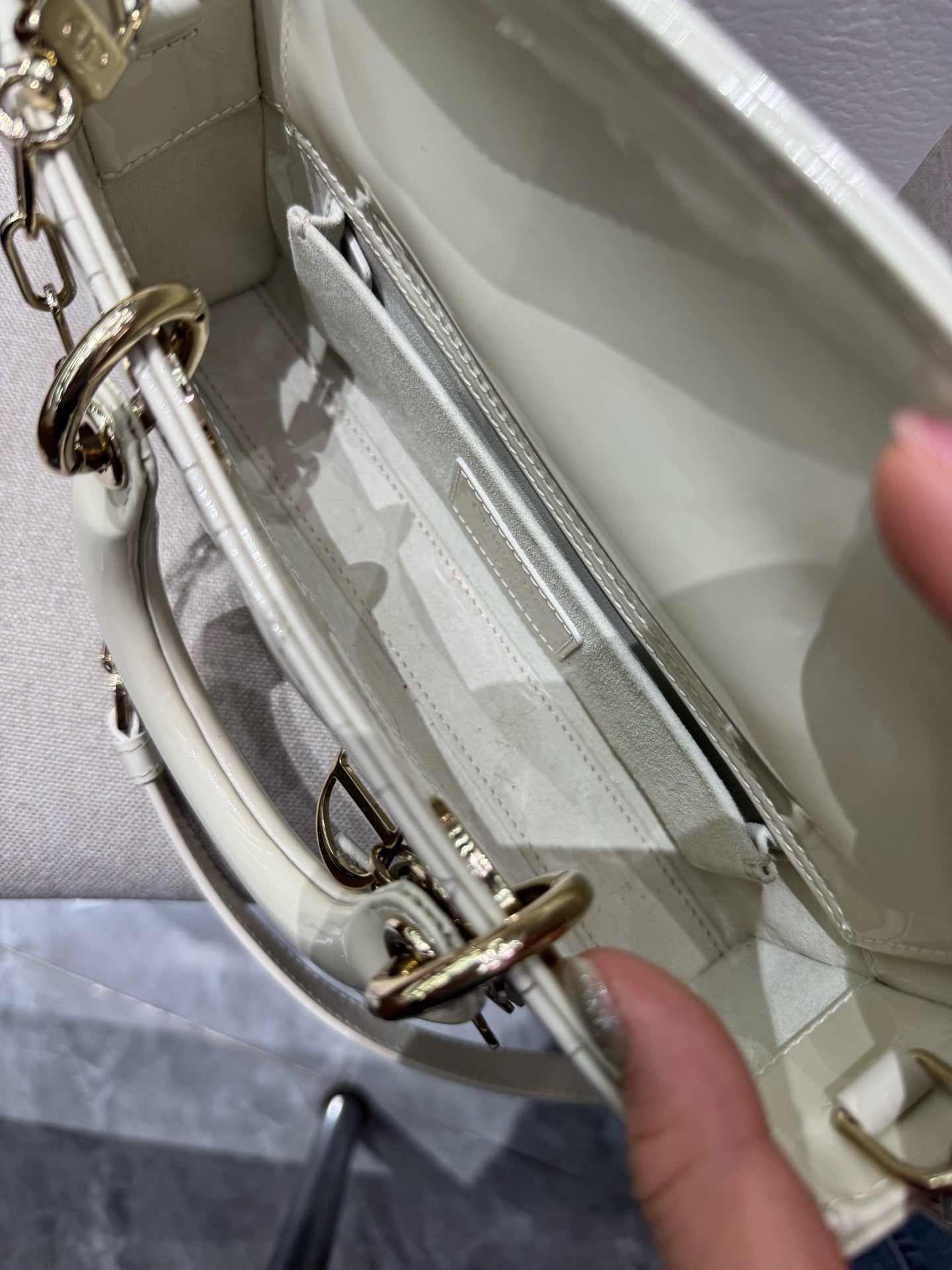 Dior - Lady D-Joy - Patent leather - Beige - (Small)