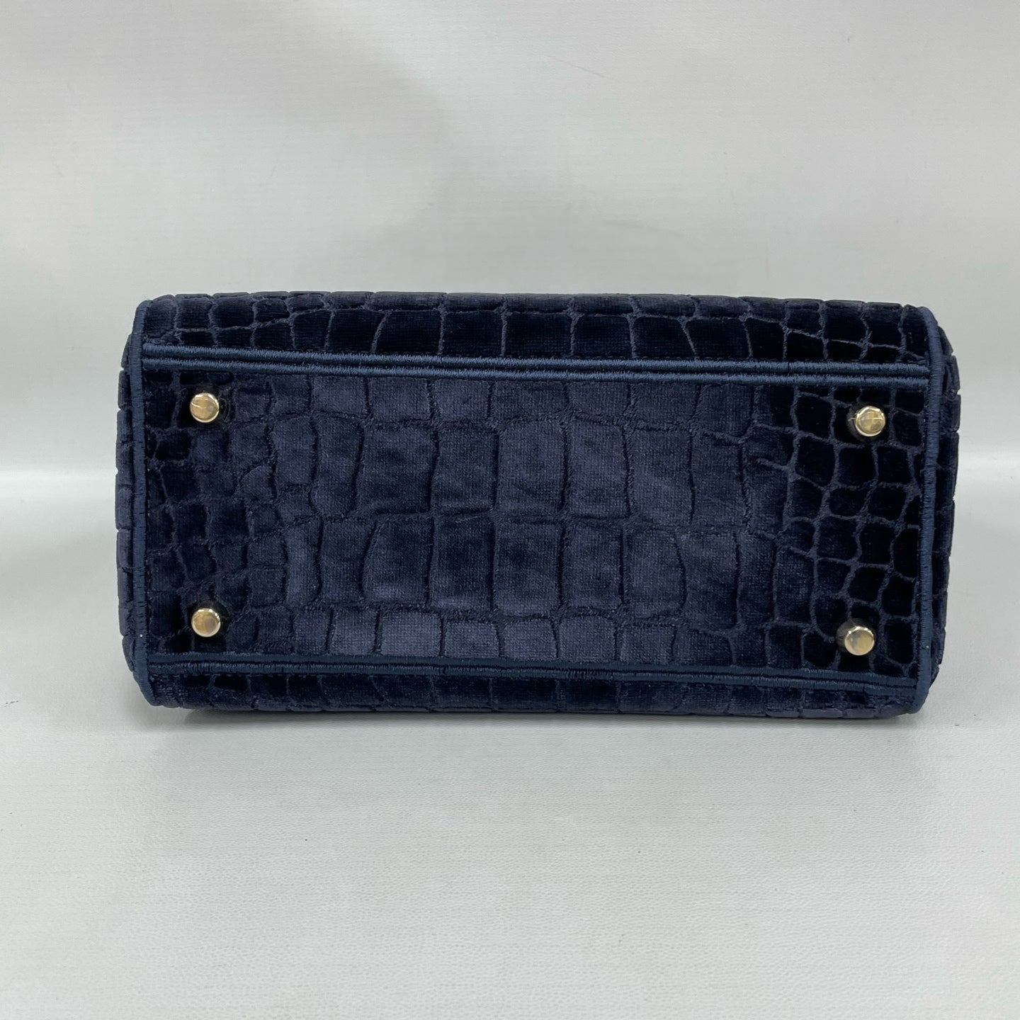 Dior - Lady D-Lite - Velvet with crocodile-embossed texture - Blue - (Medium)