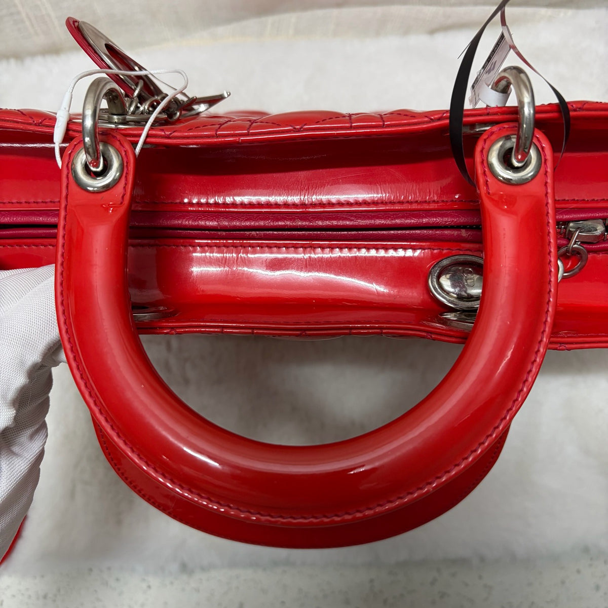 Dior - Lady Dior 7-grid - Patent leather - Red