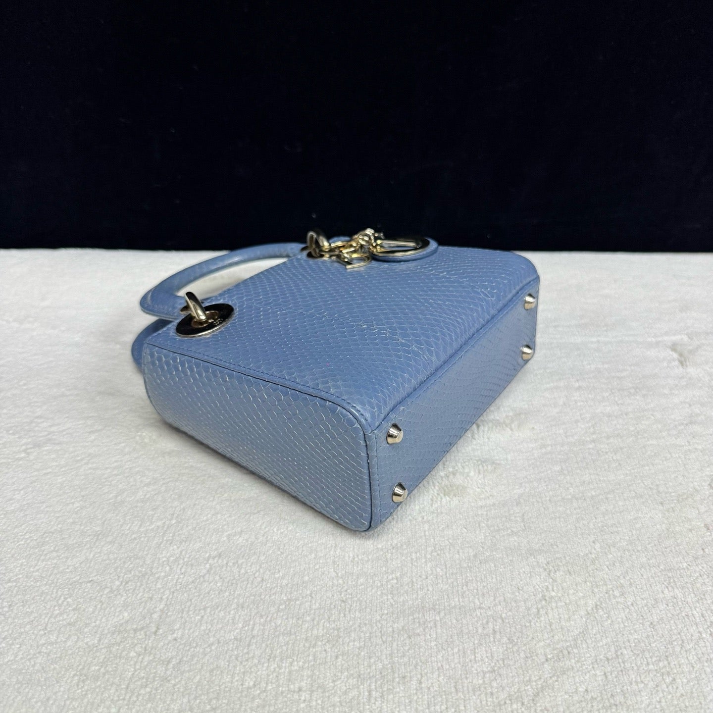 Dior - Lady Dior - Exotic leathers - Python - Blue - (mini)
