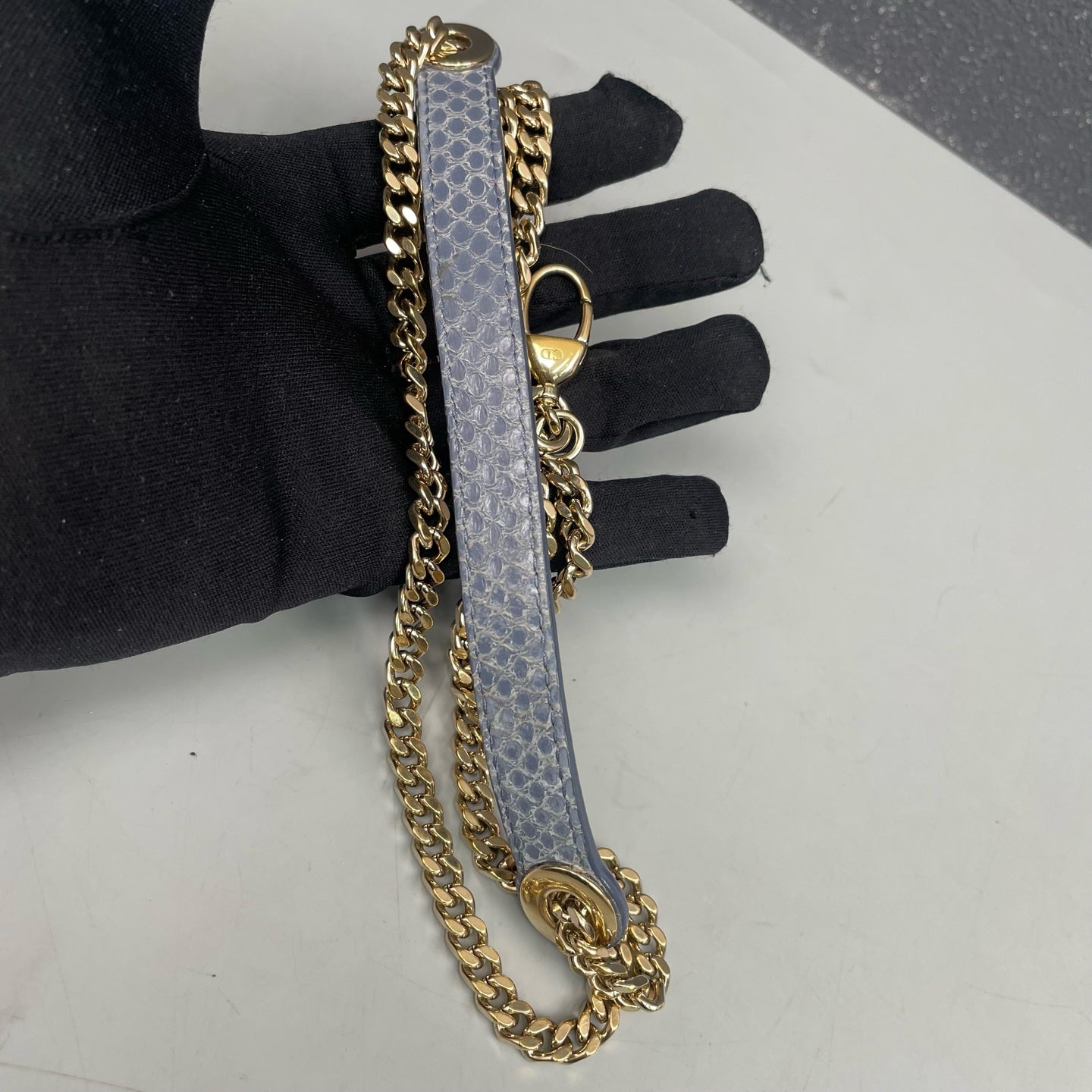 Dior - Lady Dior - Exotic leathers - Python - Blue - (mini)