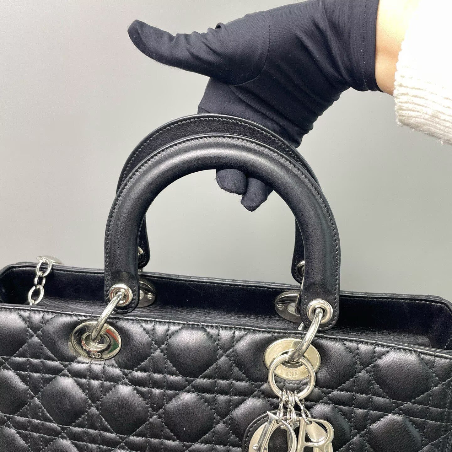 Dior - Lady Dior - Lambskin leather - Black - (Large)