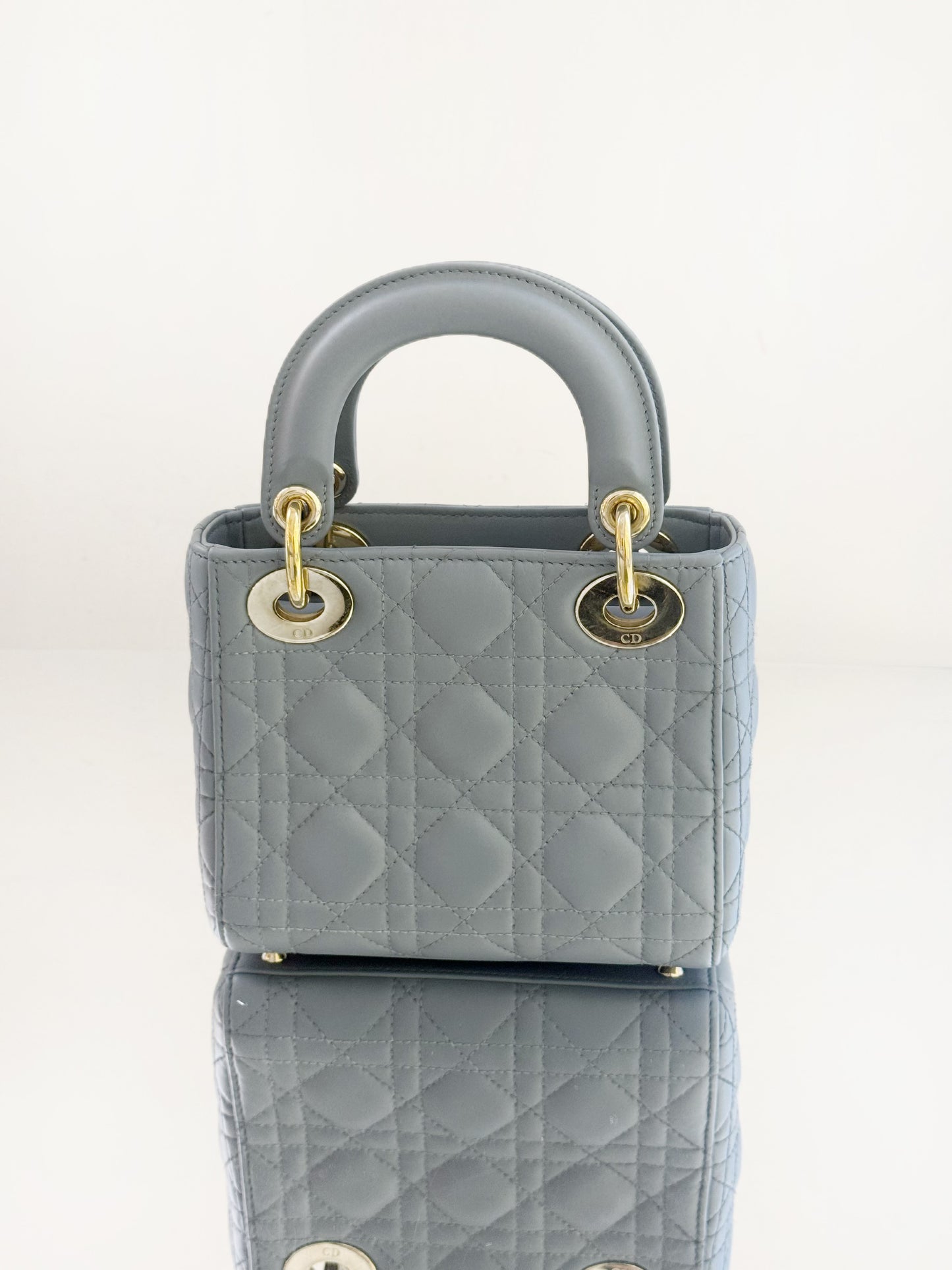 Dior - Lady Dior - Lambskin leather - Hazy Blue with Gold-Tone Hardware - (Mini)