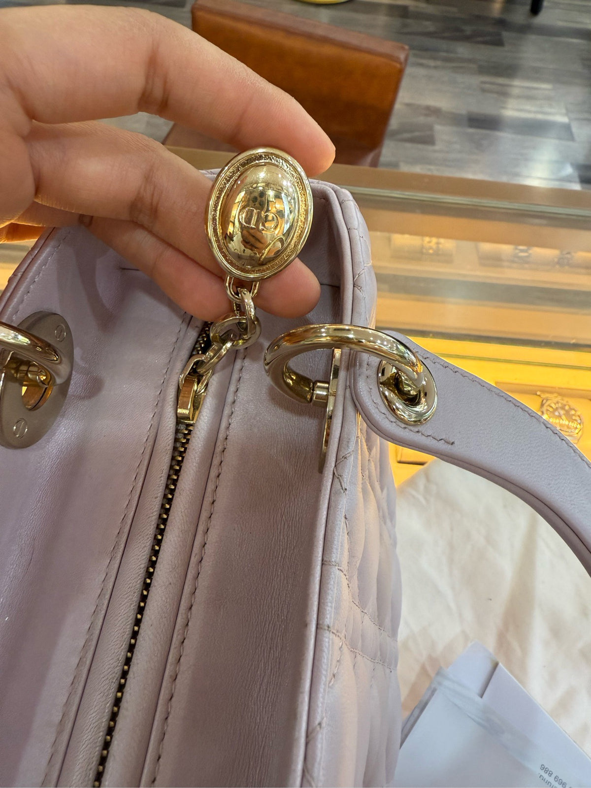 Dior - Lady Dior - Leather - Beige - (medium)