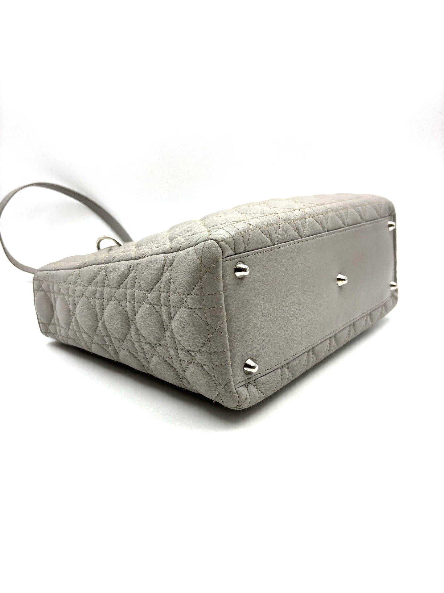 Dior - Lady Dior - Leather - Grey - (large)