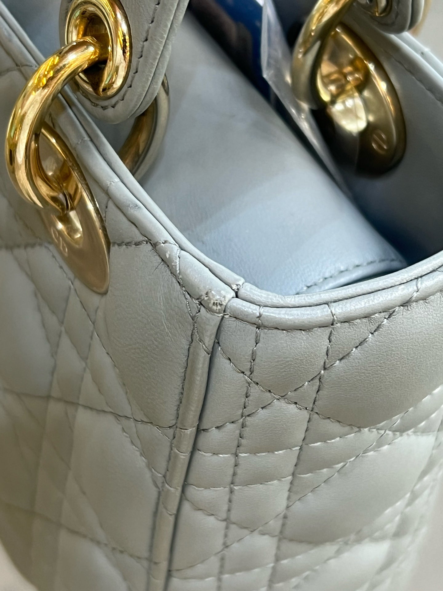 Dior - Lady Dior - Leather - Grey - (small)