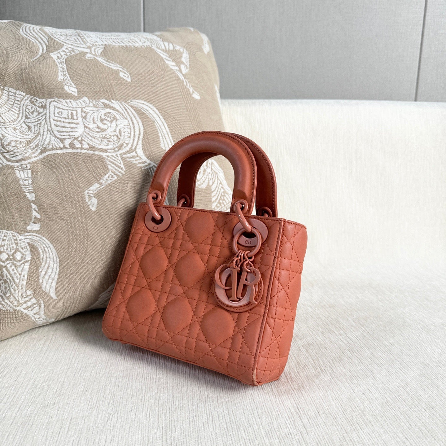 Dior - Lady Dior - Leather - Orange - (mini)