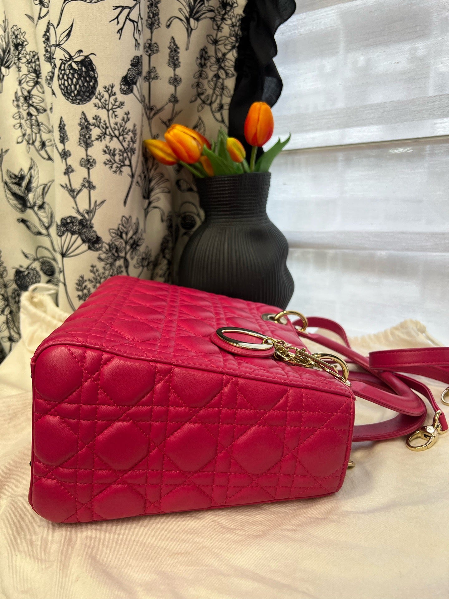 Dior - Lady Dior - Leather - Pink - (medium)