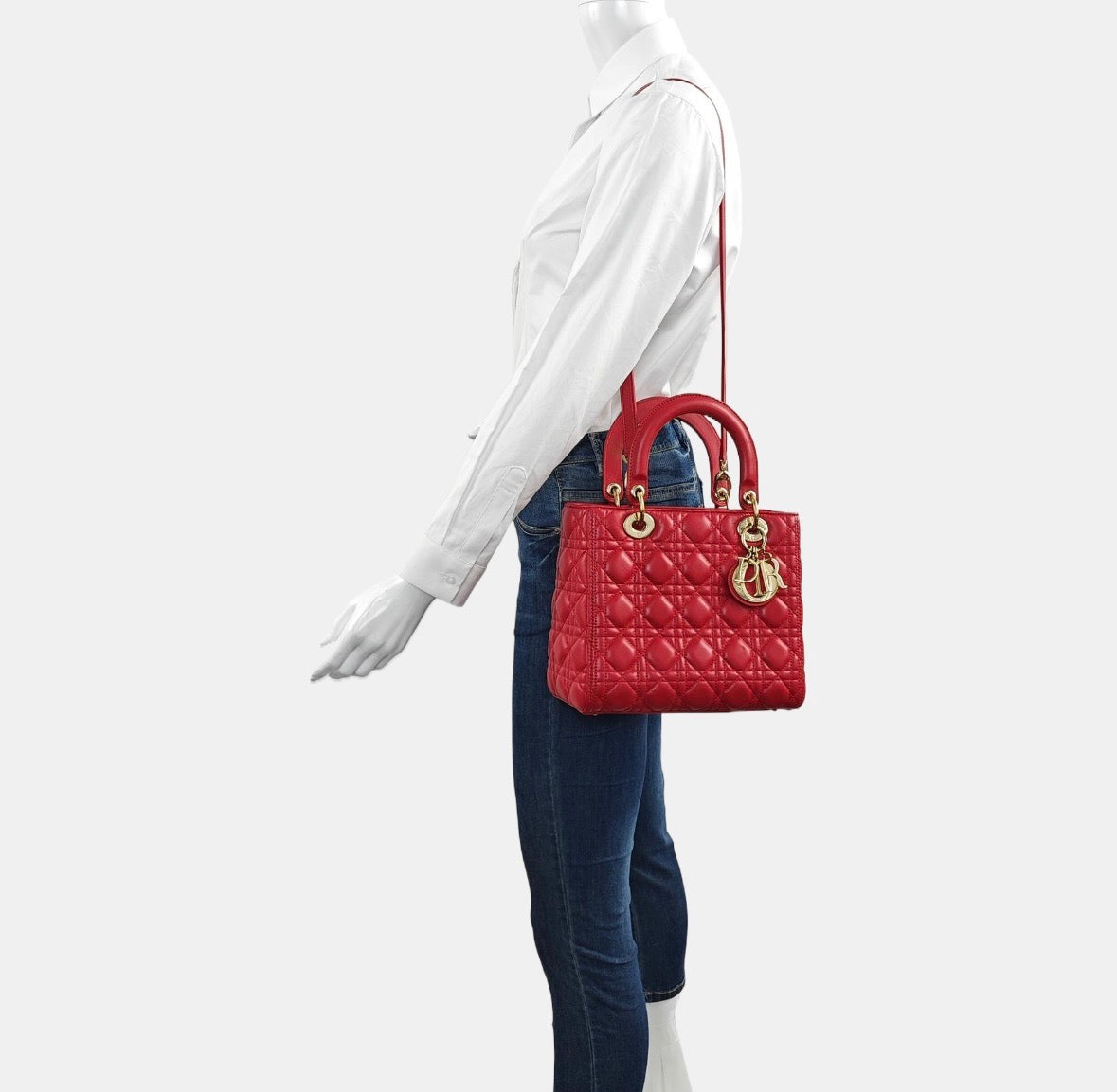 Dior - Lady Dior - Leather - Red - (medium)