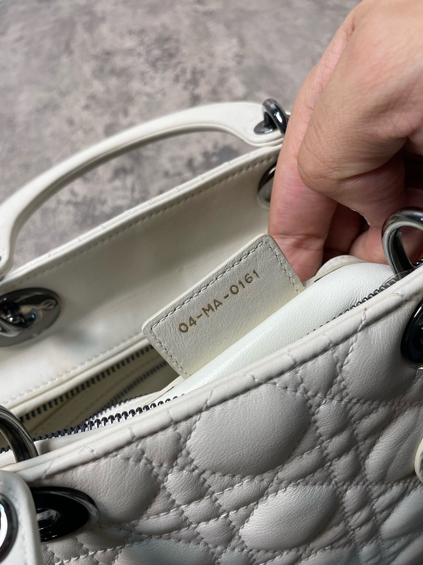 Dior - Lady Dior - Leather - White - (large)