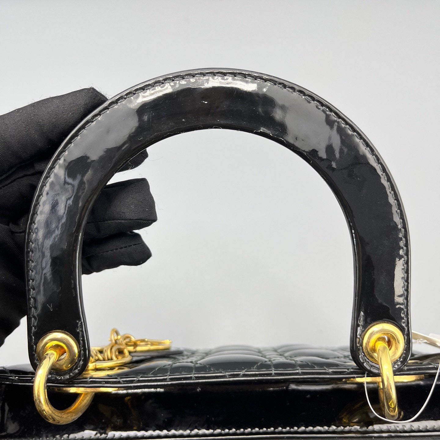 Dior - Lady Dior Medium - Patent leather - Black with Gold-Tone Hardware - (medium)