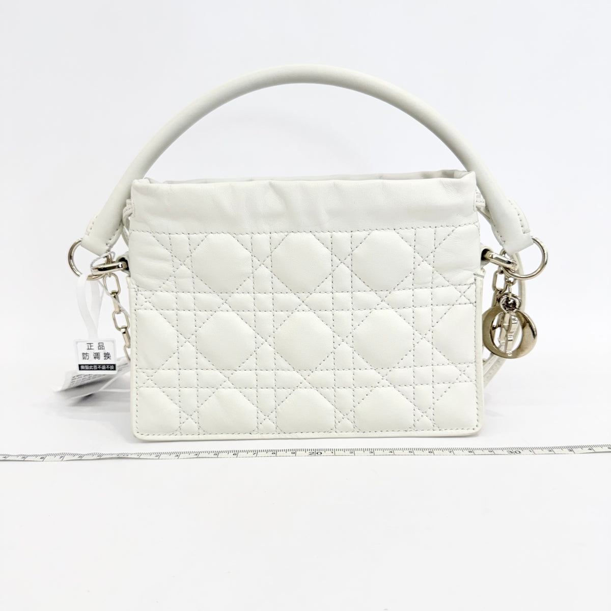 Dior - Lady Dior Mini Drawstring Pouch - Leather - White - (mini)