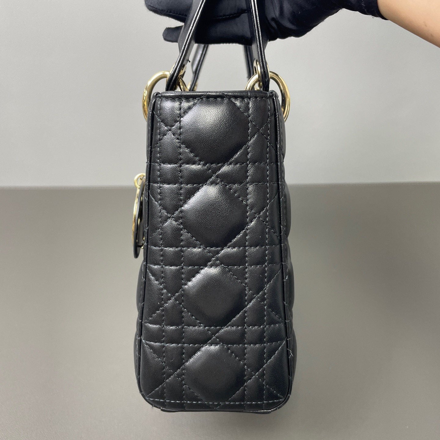 Dior - Lady Dior Mini - Lambskin leather - Black - (Mini)