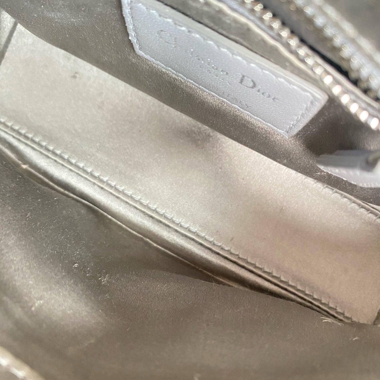 Dior - Lady Dior Mini - Satin with crystal embellishments - Grey - (mini)