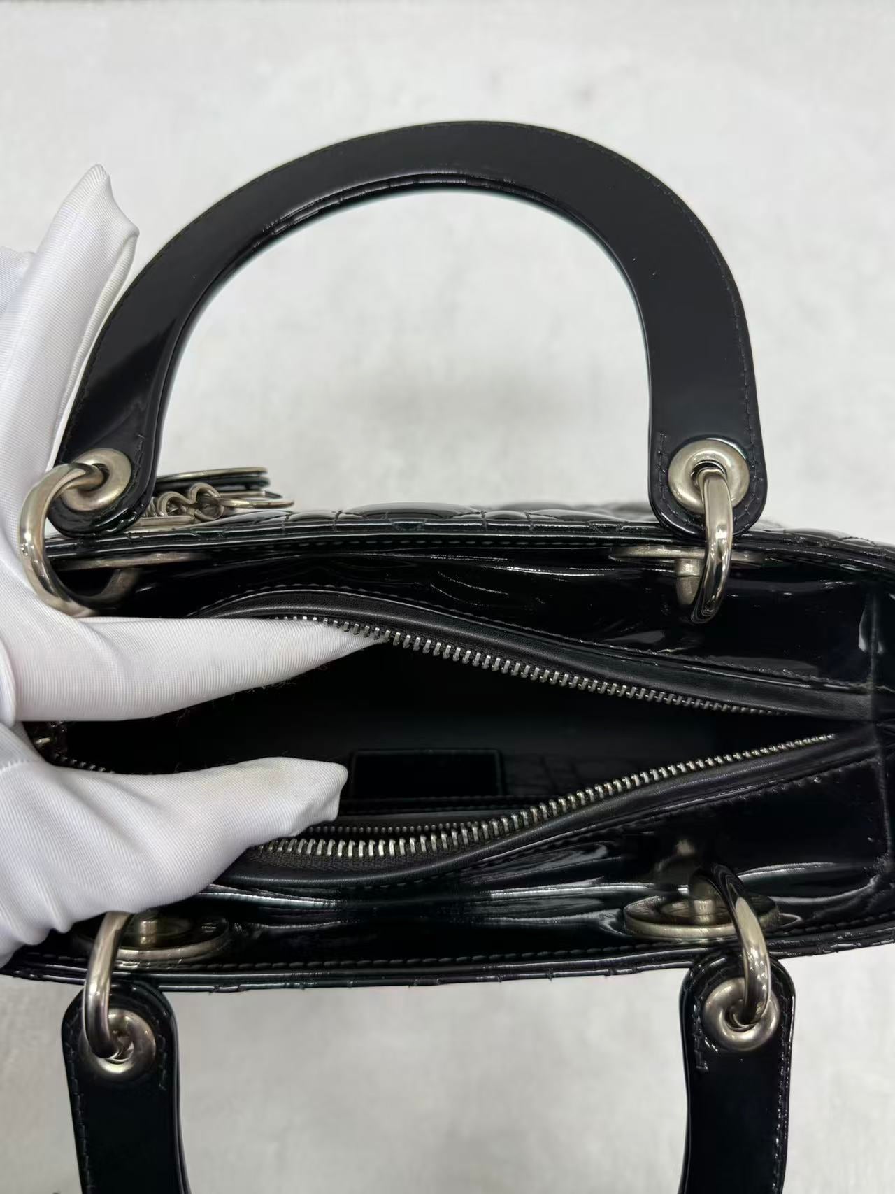 Dior - Lady Dior - Patent leather - Black - (Medium)