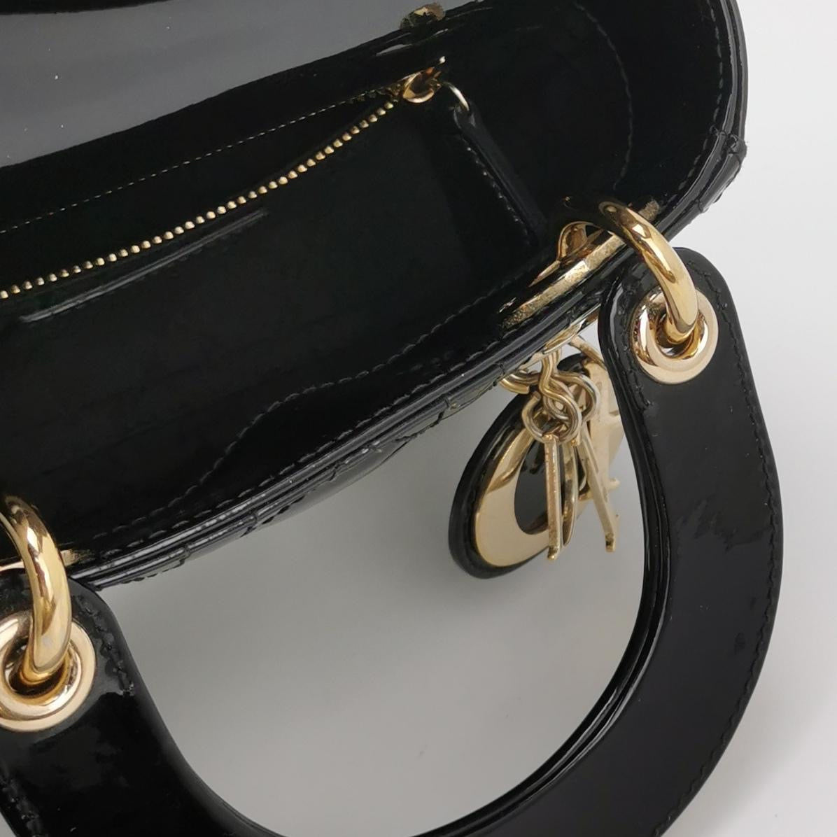 Dior - Lady Dior - Patent leather - Black - (mini)