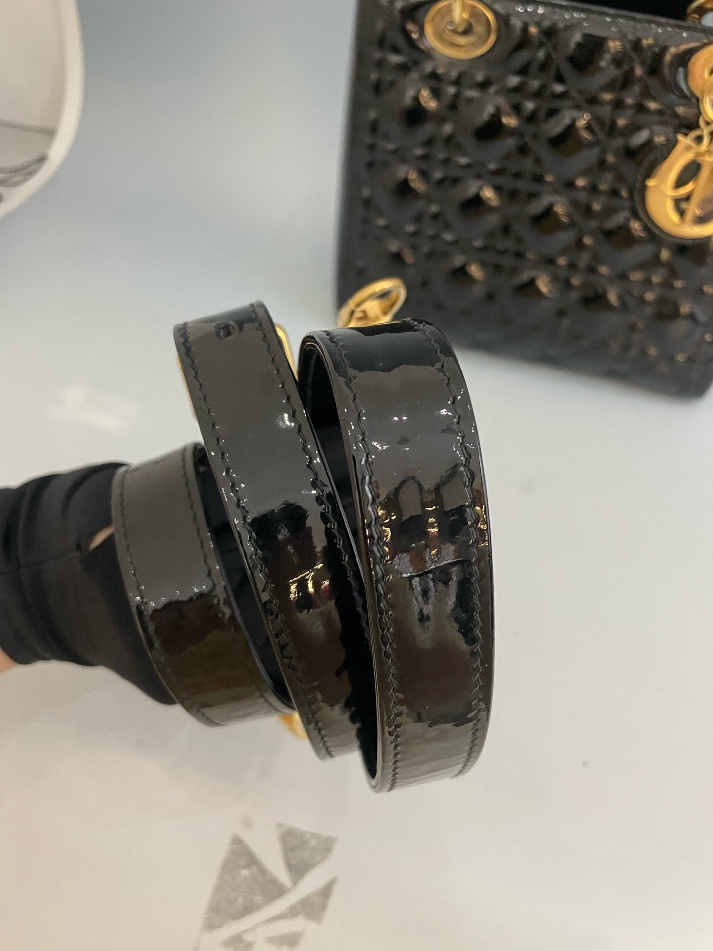 Dior - Lady Dior - Patent leather - Black - (small)