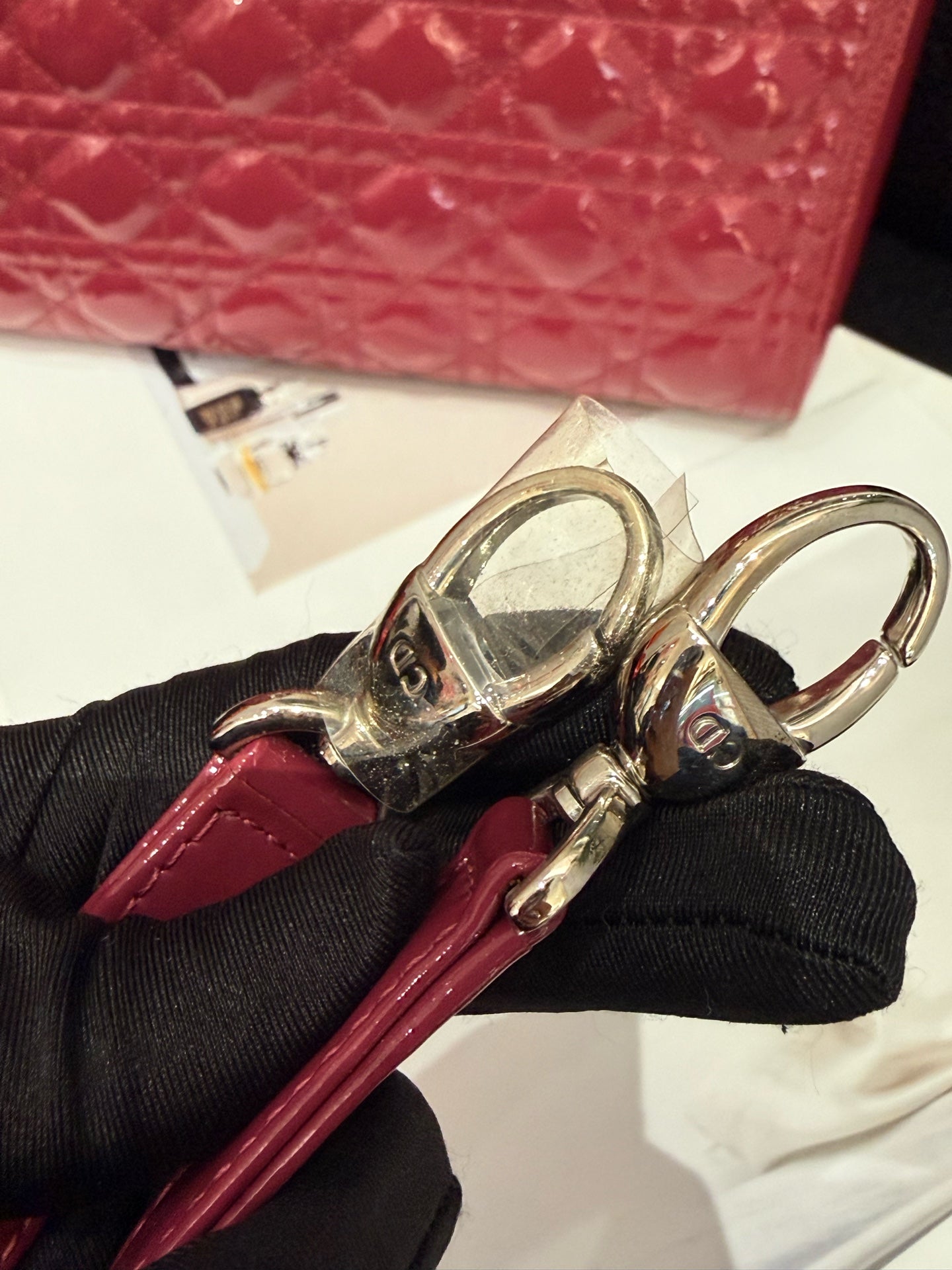 Dior - Lady Dior - Patent leather - Burgundy - (Large)