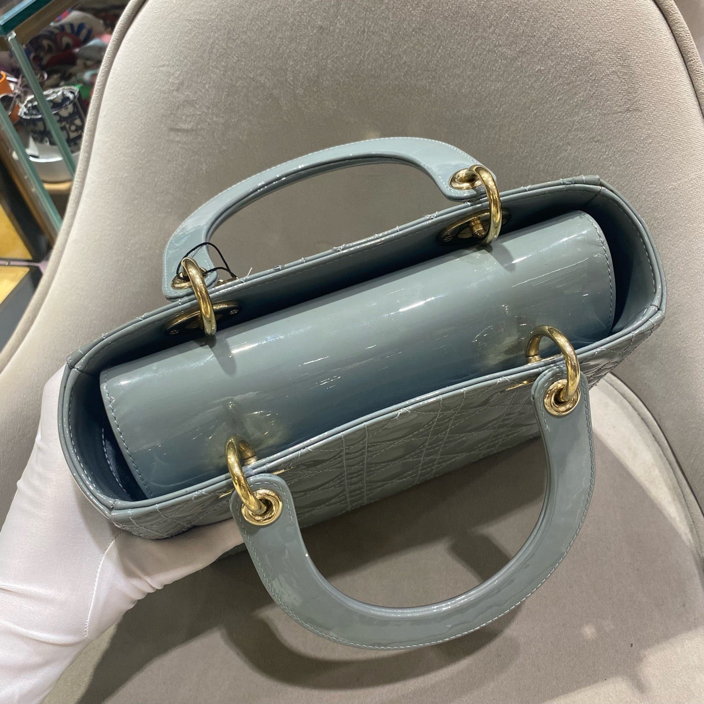 Dior - Lady Dior - Patent leather - Grey - (medium)