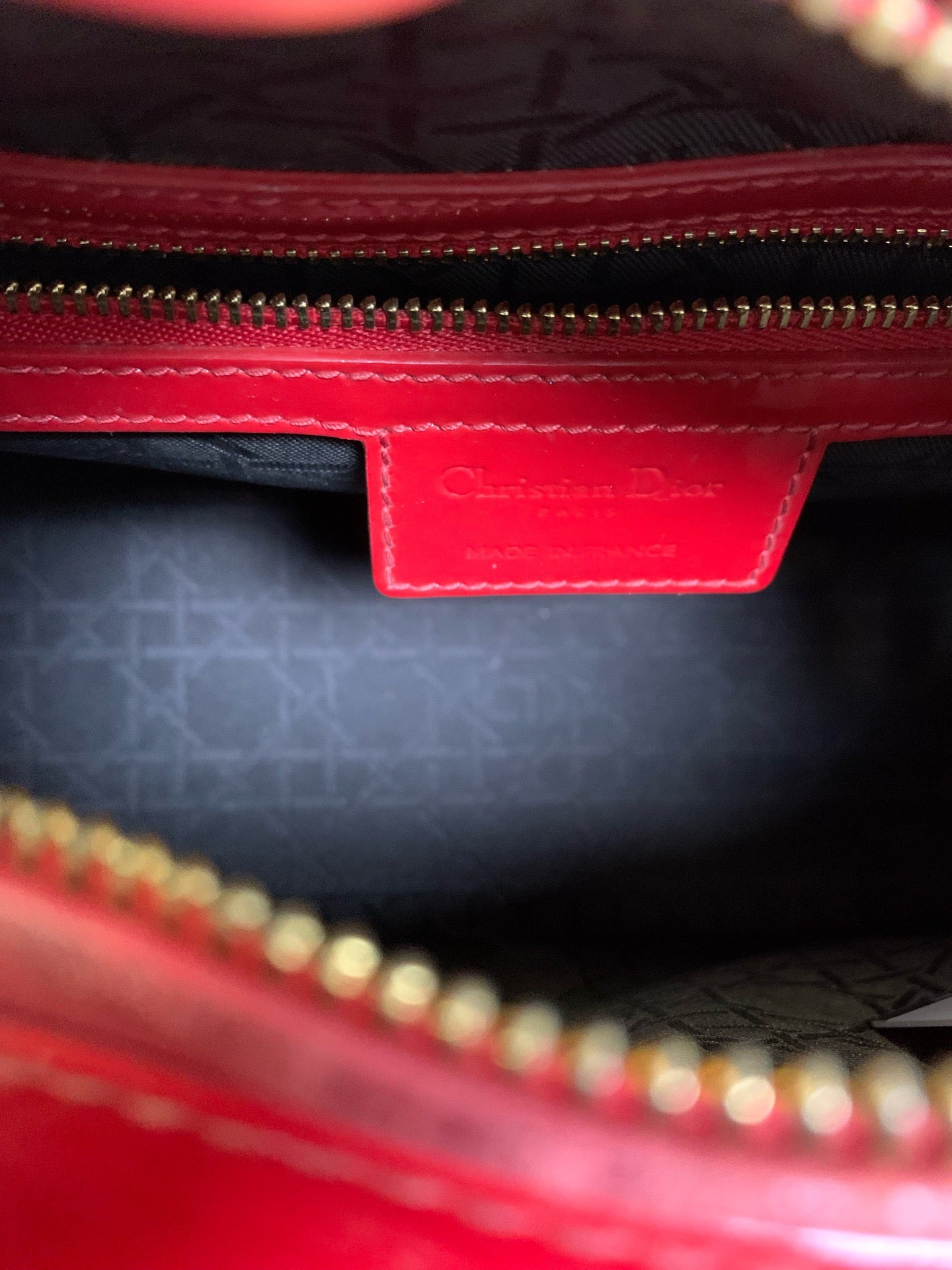 Dior - Lady Dior - Patent leather - Red - (small)