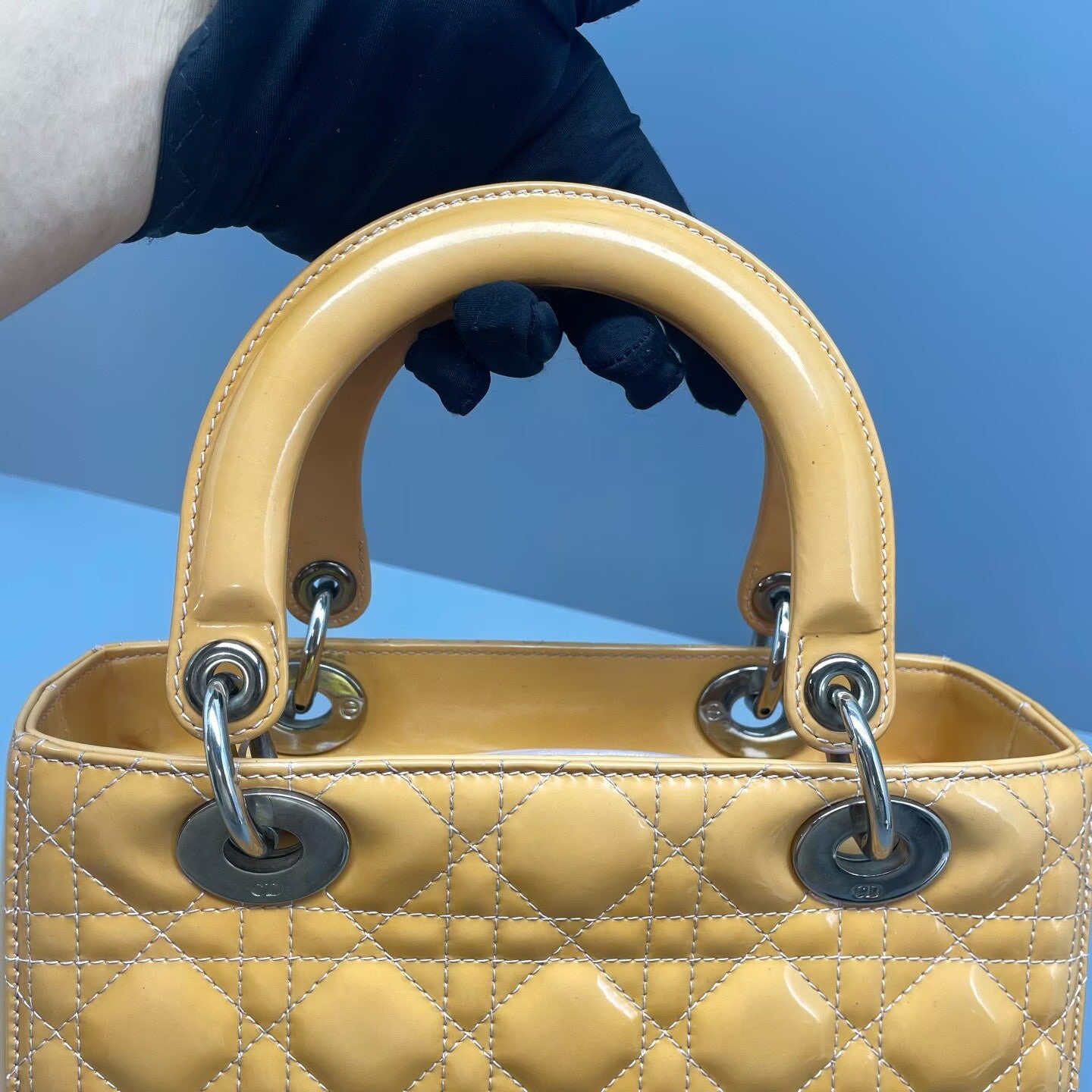 Dior - Lady Dior - Patent leather - Yellow - (Medium)
