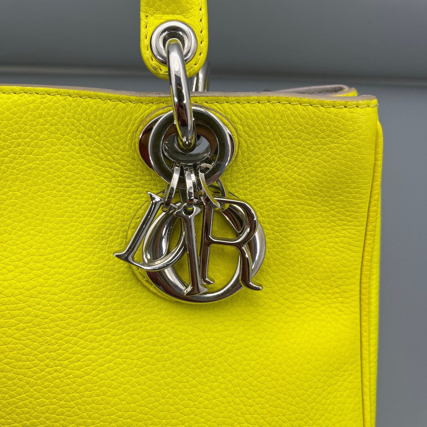 Dior - Lady Dior - Pebbled leather - Yellow - (small)