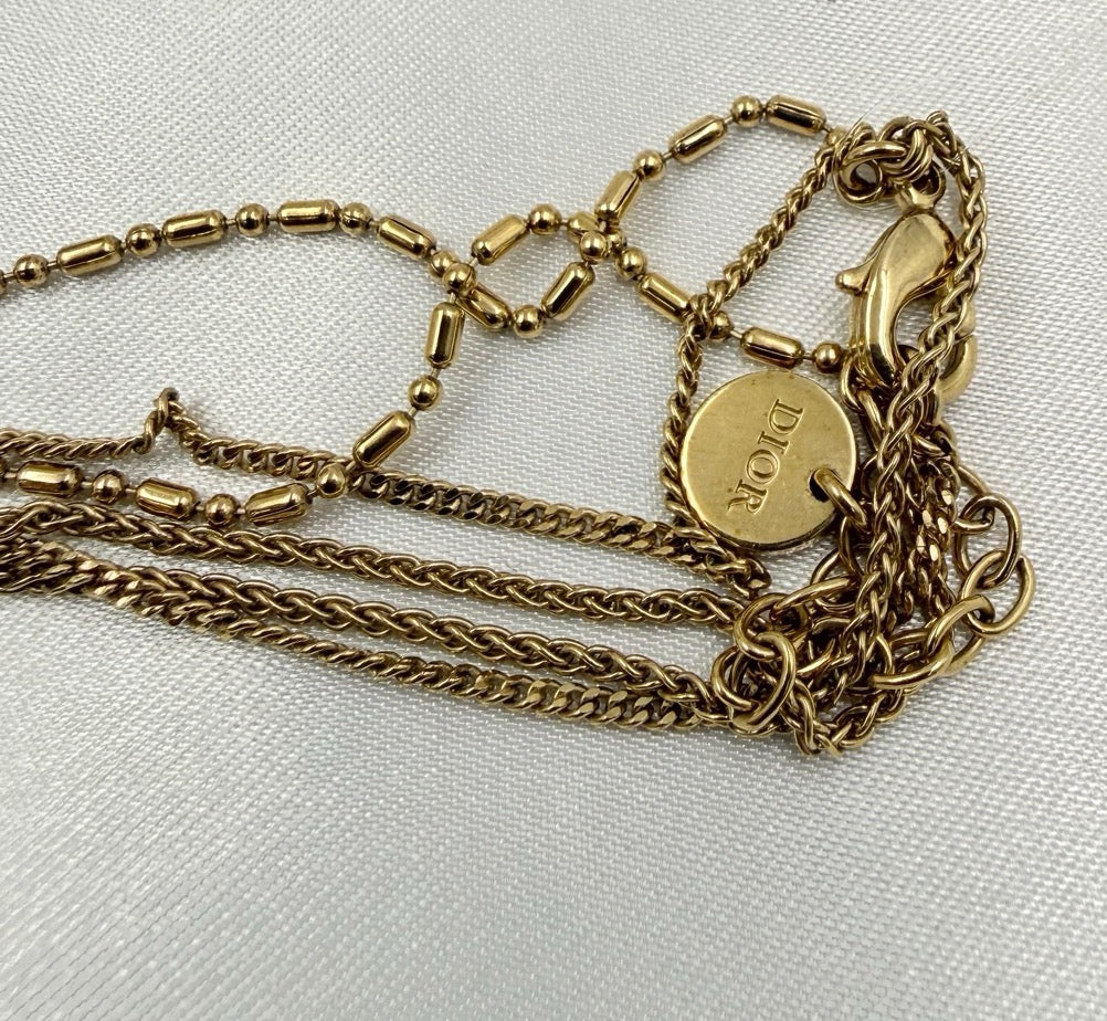 Dior - Other - Gold-tone base metal with crystal embellishment and a pearl-like bead - Gold