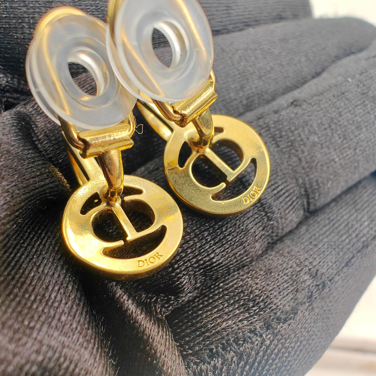 Dior - Other - Gold-tone metal with clear rhinestone embellishments. - Gold