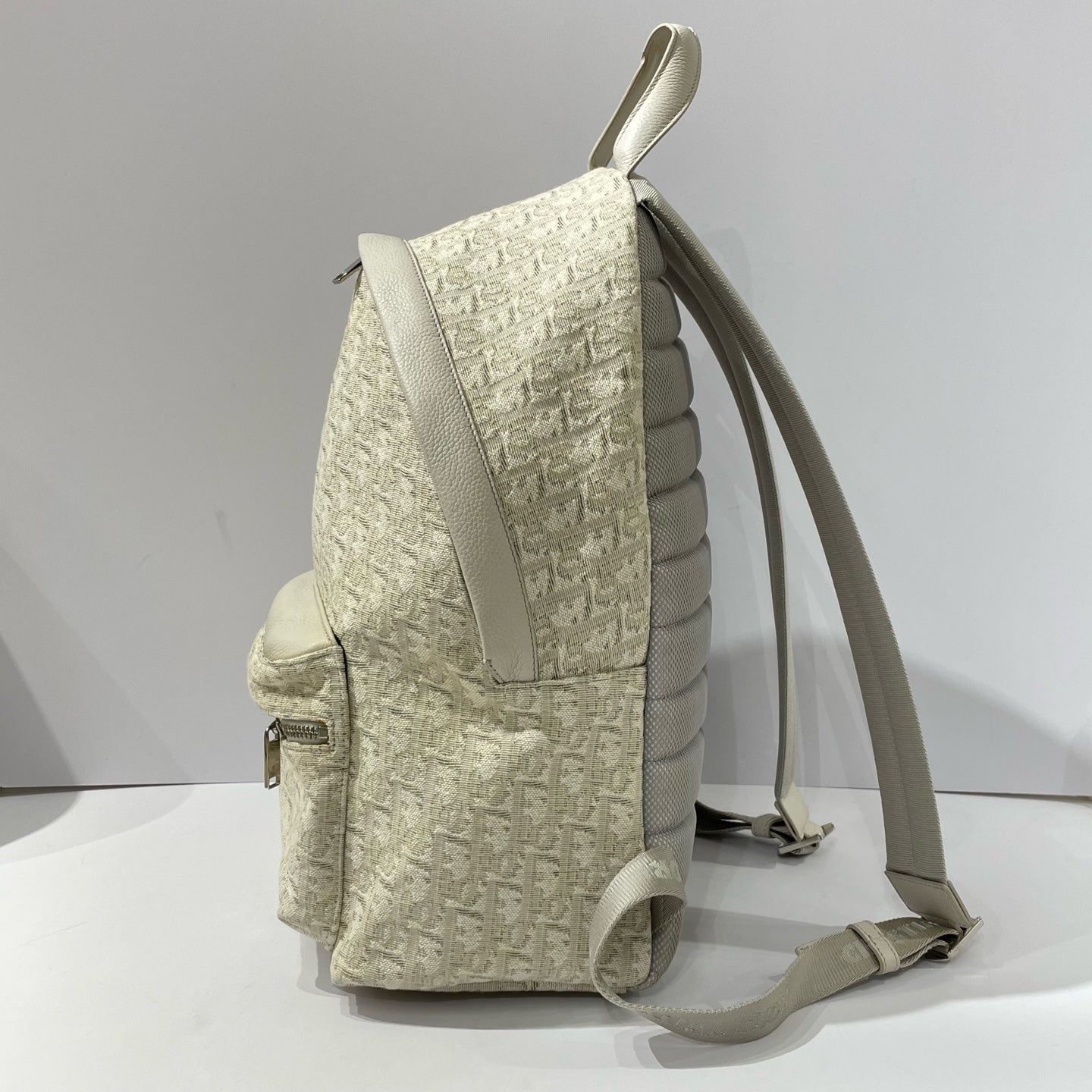Dior - Rider Backpack - Embroidered Oblique canvas with cowhide leather trim - Beige - (Large)