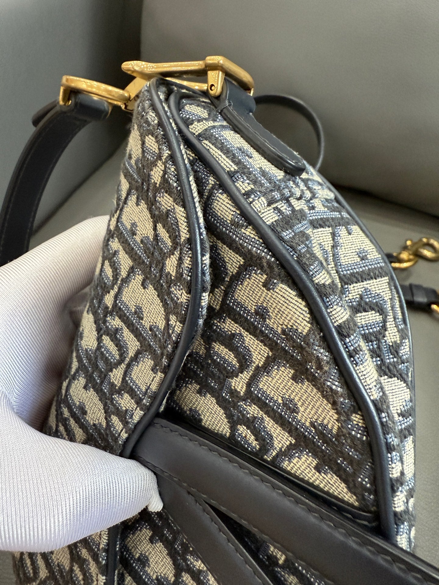 Dior - Saddle - Cloth - Navy - (small)