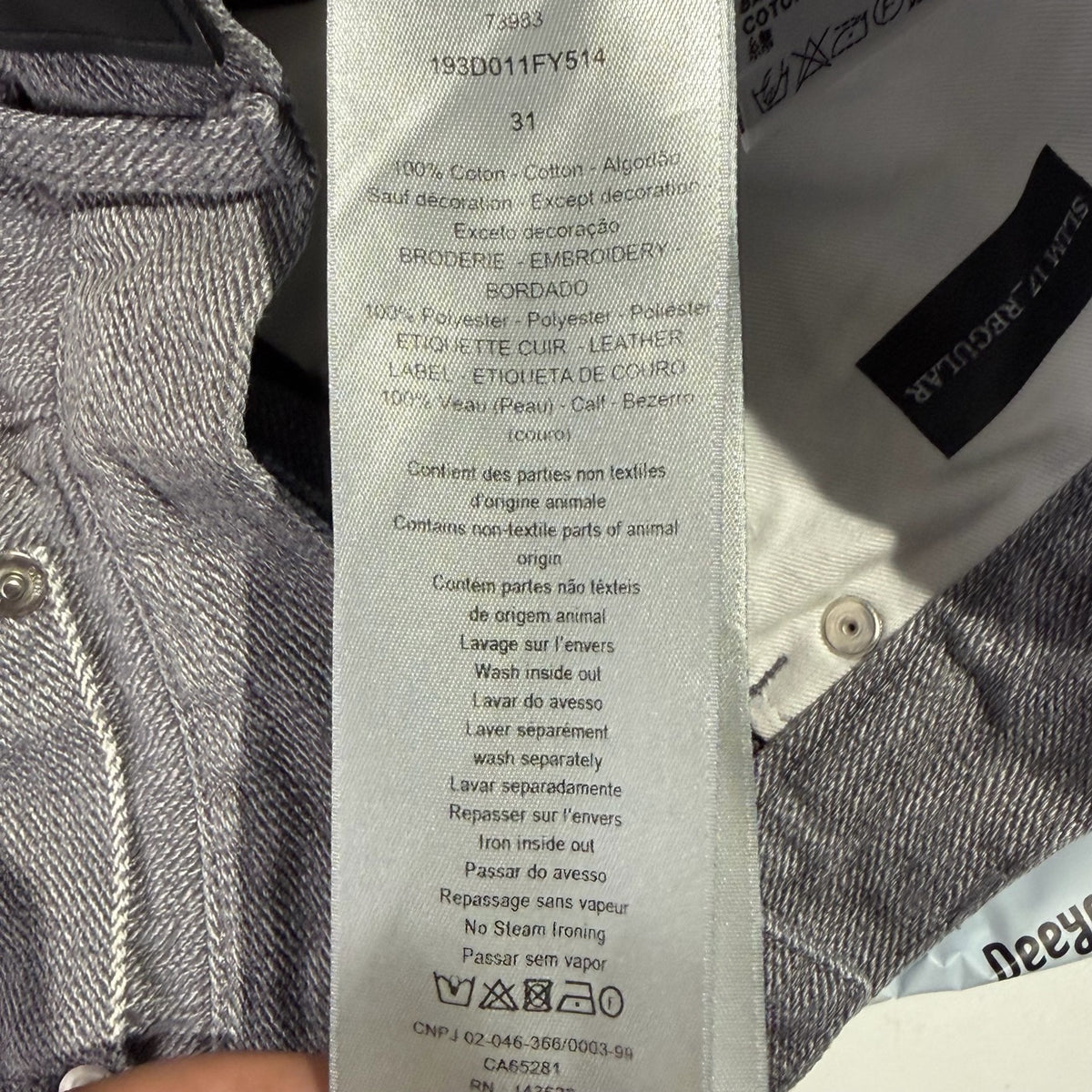 Dior - Slim 17 Regular - Denim - Jeans - Grey - (31)
