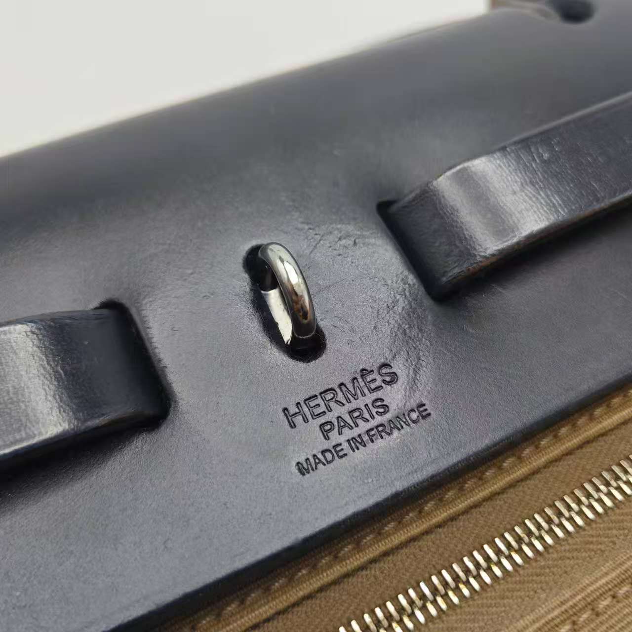 Hermès - Herbag 31 - Cotton canvas and leather - Blue and Brown - (medium)