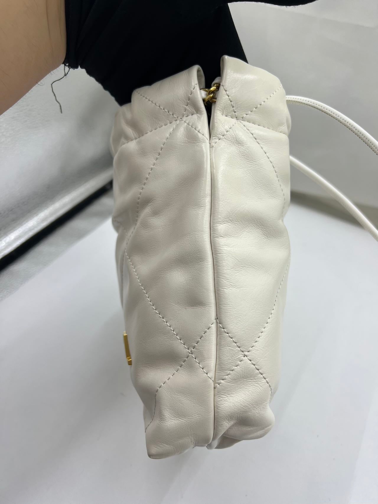 Chanel - 22 Bag Mini - Calfskin leather - White with Gold-Tone Hardware - (Mini)