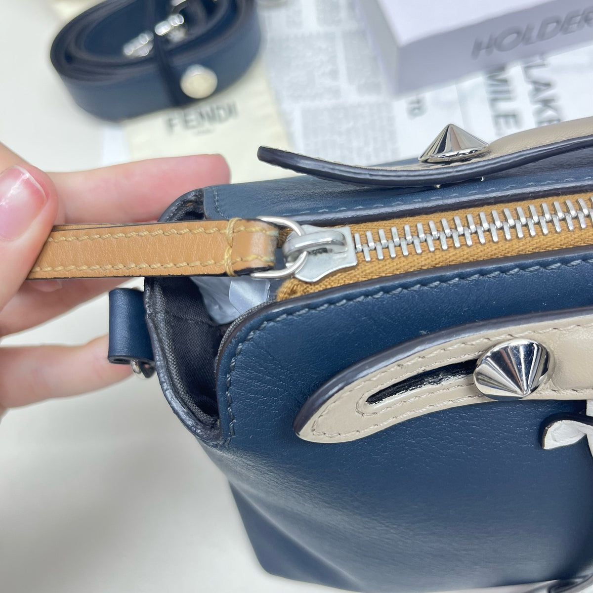 Fendi - By The Way - Leather - Navy - (medium)