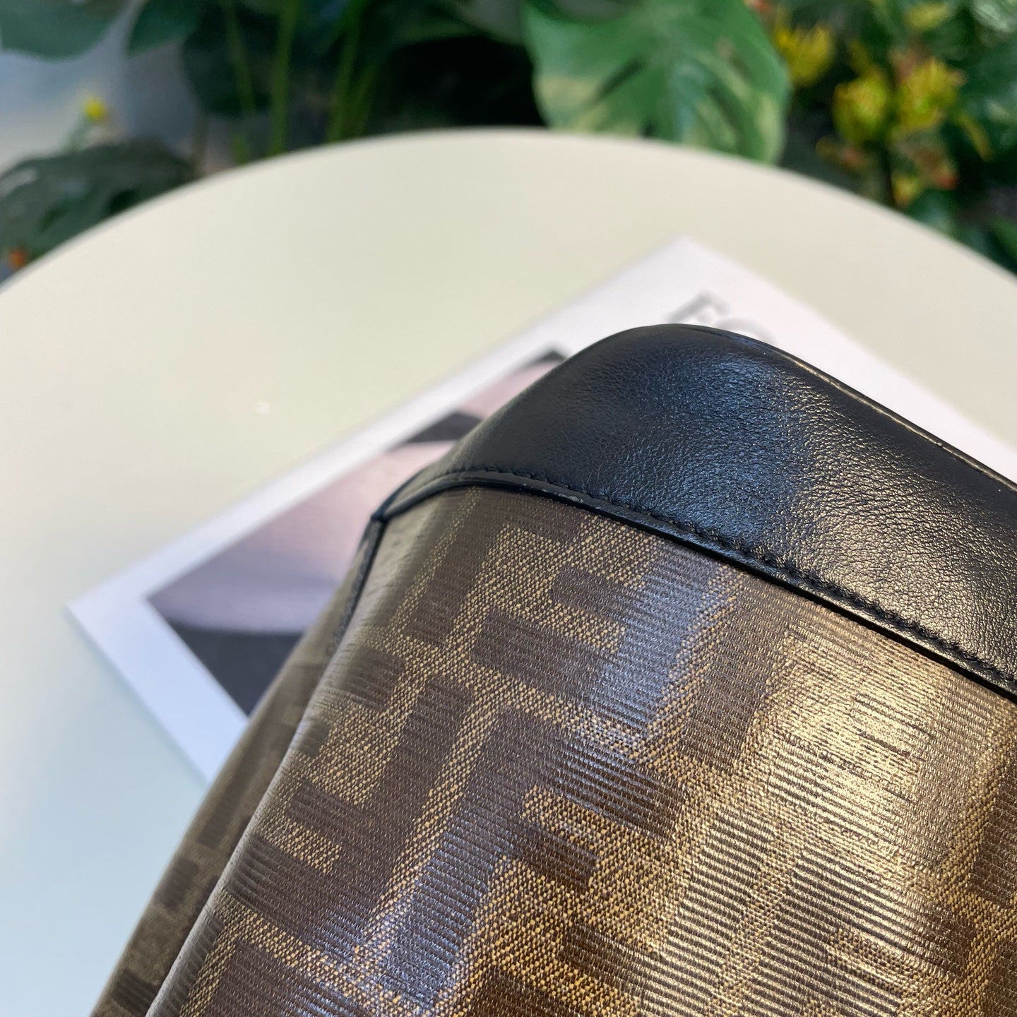 Fendi - Mon Tresor Bucket Bag - Coated canvas with leather trim - Brown with Black accents - (Medium)