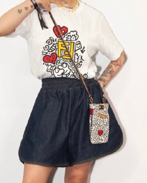 Fendi - Peekaboo x Mr. Doodle - Calfskin - Multicolour - (mini)