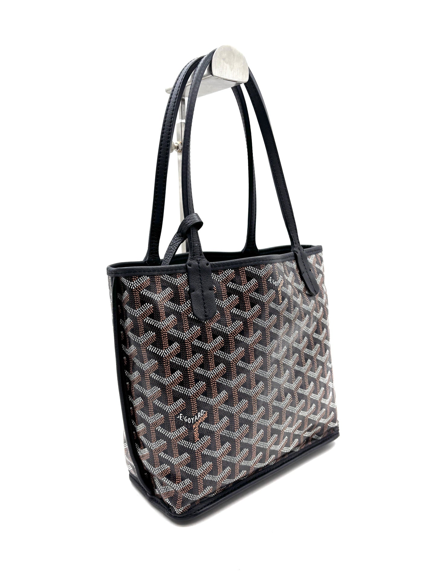 Goyard - Anjou - Goyardine canvas with cowhide leather trim - Black - (mini)