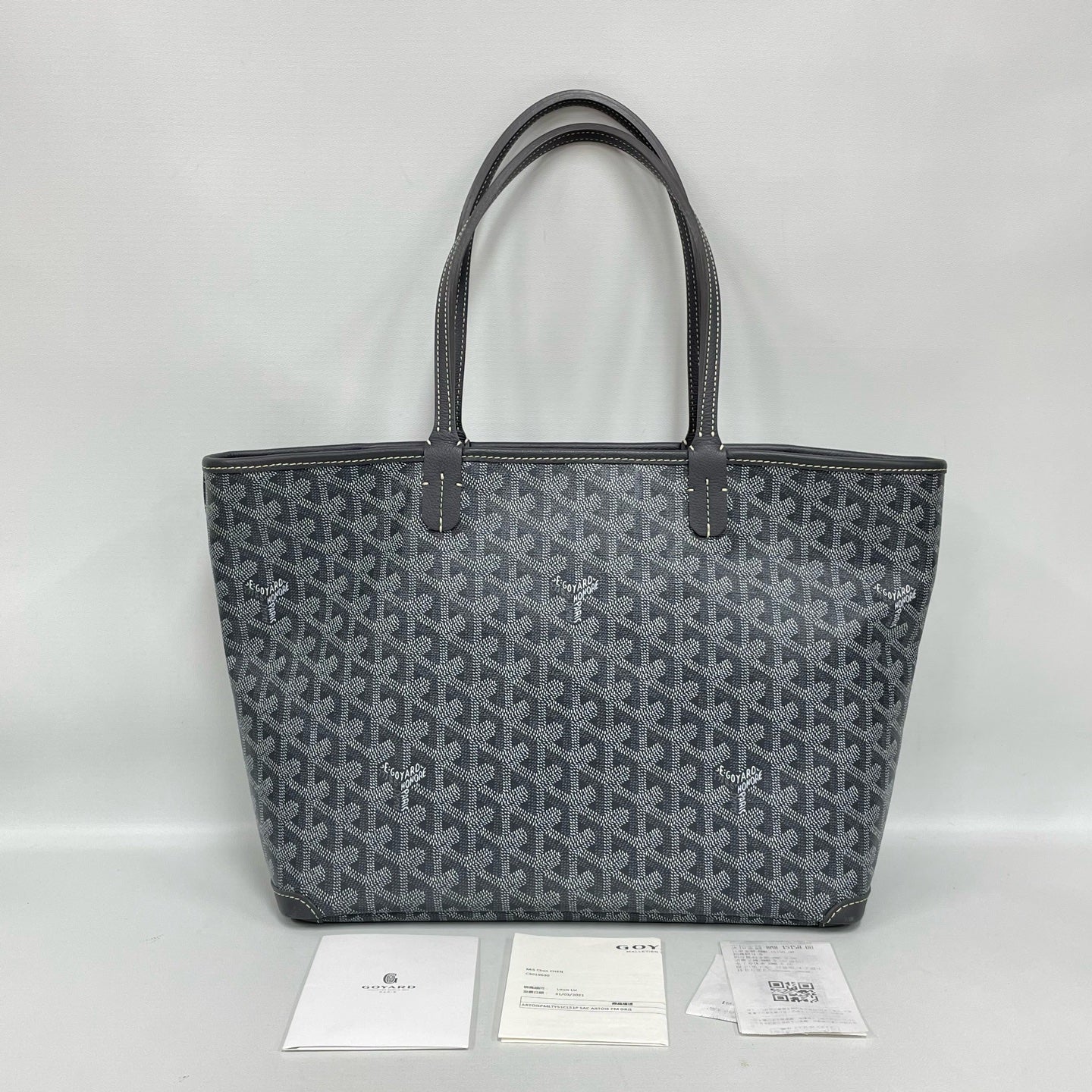 Goyard - Artois - Goyardine canvas with leather trim - Grey - (medium)