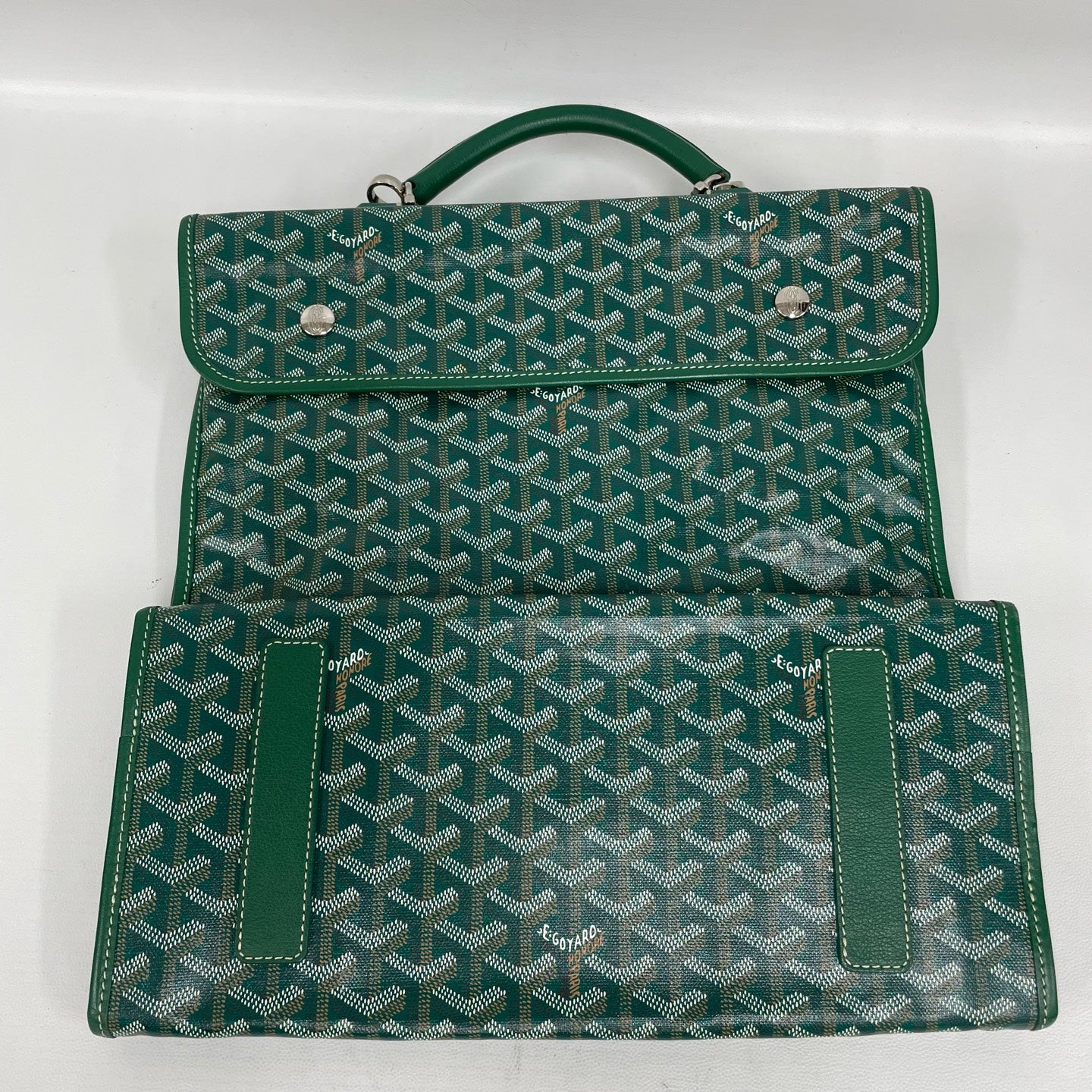 Goyard - Saint Leger - Goyardine canvas with leather trim - Green - (Large)