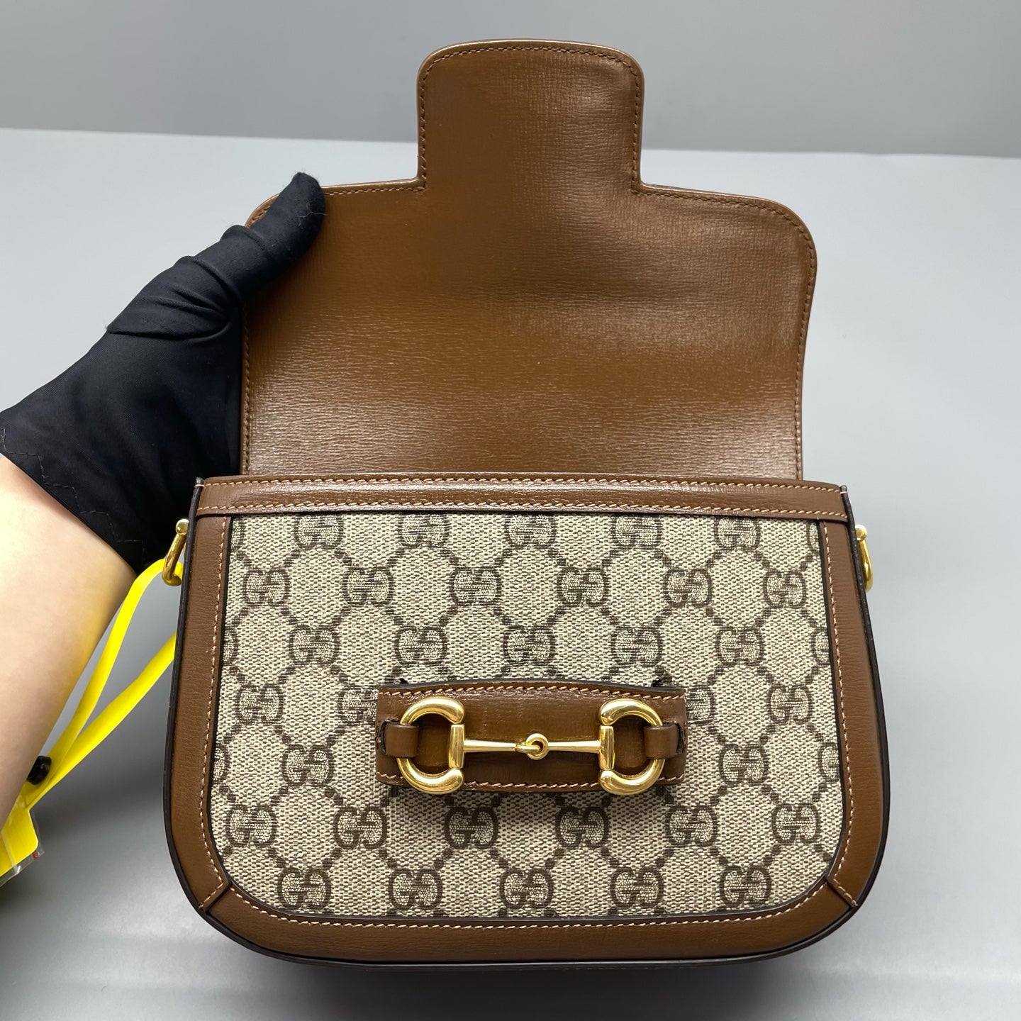 Gucci - 1955 Horsebit Mini Bag - GG Supreme canvas with leather trim - Caramel with brown GG Supreme canvas - (mini)